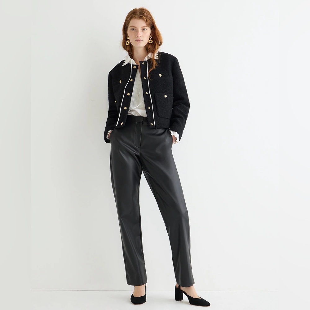 J.Crew Faux Leather Kate straight-leg pant in faux leather BN269